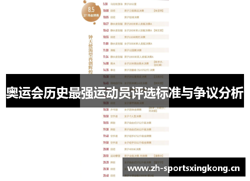奥运会历史最强运动员评选标准与争议分析 奥运会历史最强运动员评选标准与争议分析